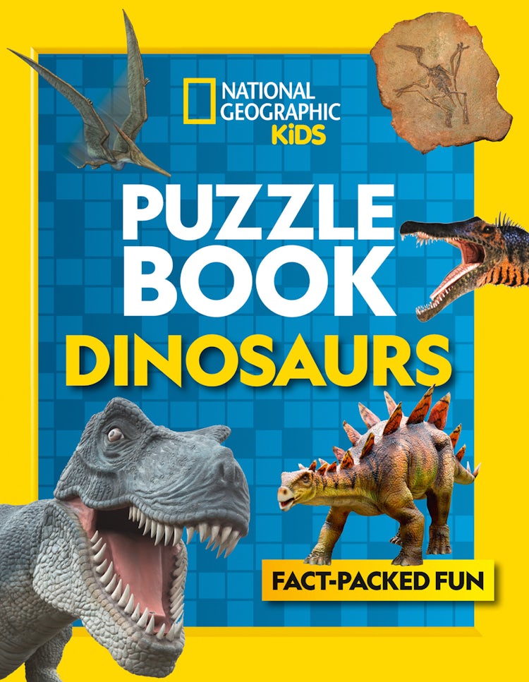 Cover image for National Geographic Kids Puzzle Books - Puzzle Book Dinosaurs: Brain-Tickling Quizzes, Sudokus, Crosswords and Wordsearches, isbn: 9780008321505