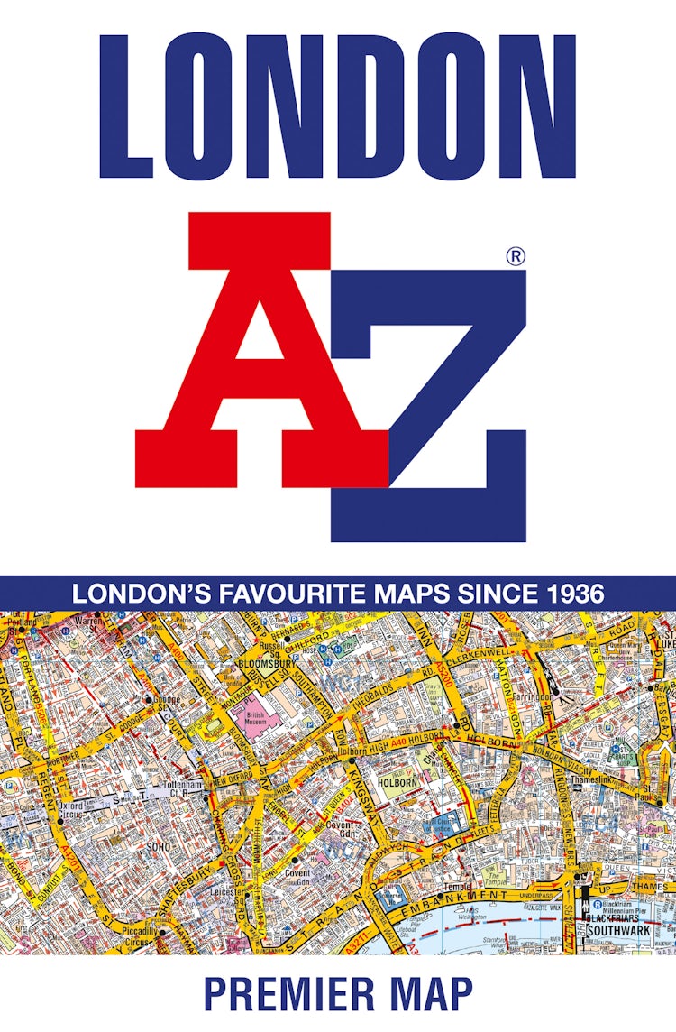 Cover image for London A-Z Premier Map [New 13th Edition], isbn: 9780008581763