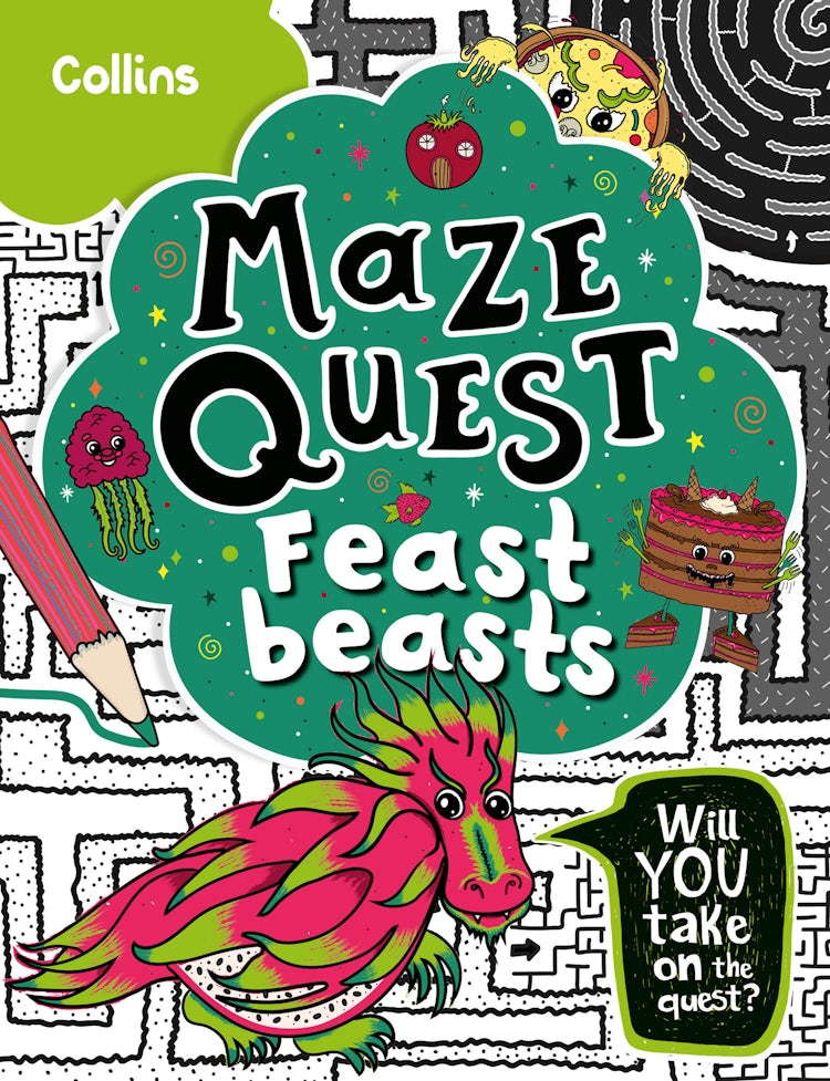 Cover image for Maze Quest - Feast Beasts: Solve 50 Mazes in This Adventure Story for Kids Aged 7+, isbn: 9780008599577