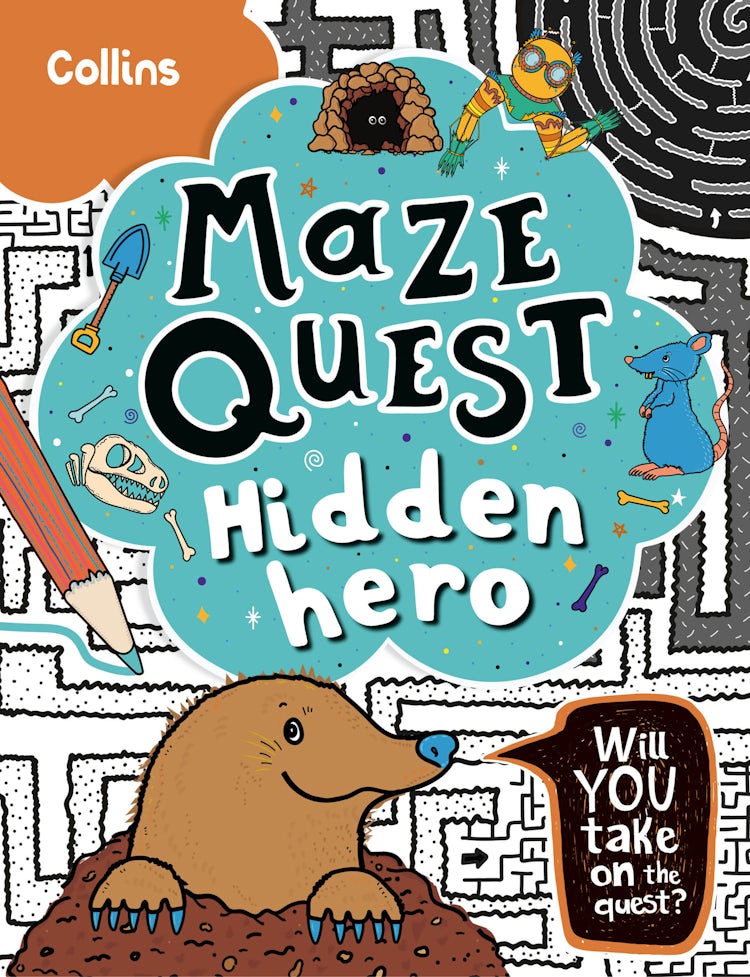 Cover image for Maze Quest - Hidden Hero: Solve 50 Mazes in This Adventure Story for Kids Aged 7+, isbn: 9780008599584