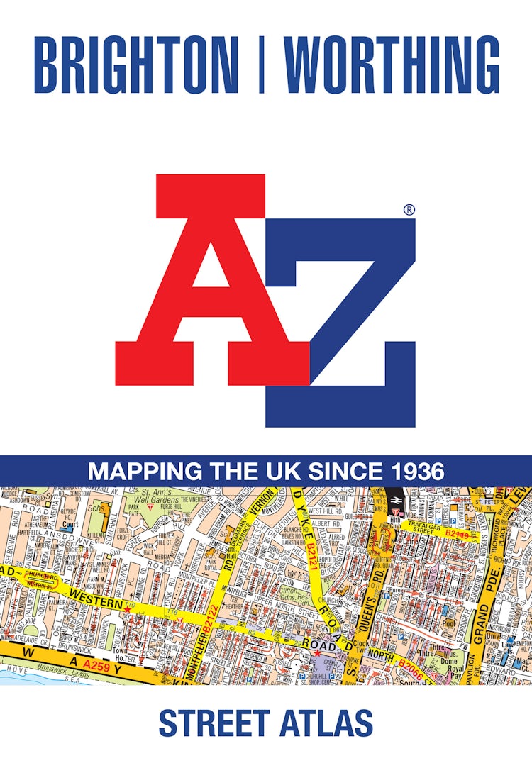 Cover image for Brighton and Worthing A-Z Street Atlas [New Eighth Edition]: Accurate street map for easy navigation, isbn: 9780008730871