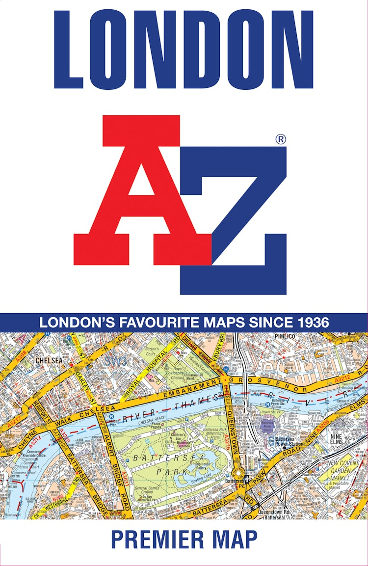 Cover image for London A-Z Premier Map: Navigate London With Ease [new 14th Edition], isbn: 9780008789480