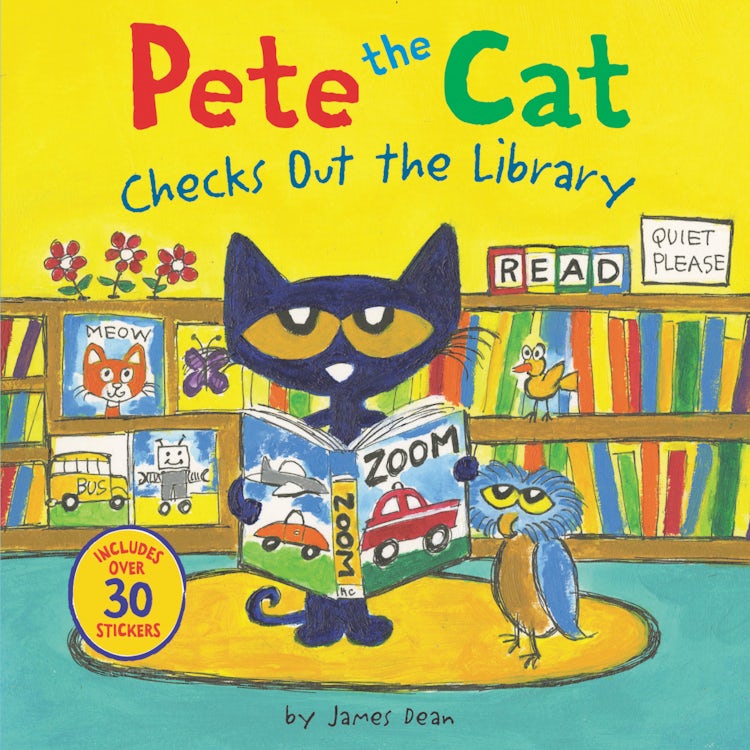 Cover image for Pete the Cat Checks Out the Library, isbn: 9780062675323