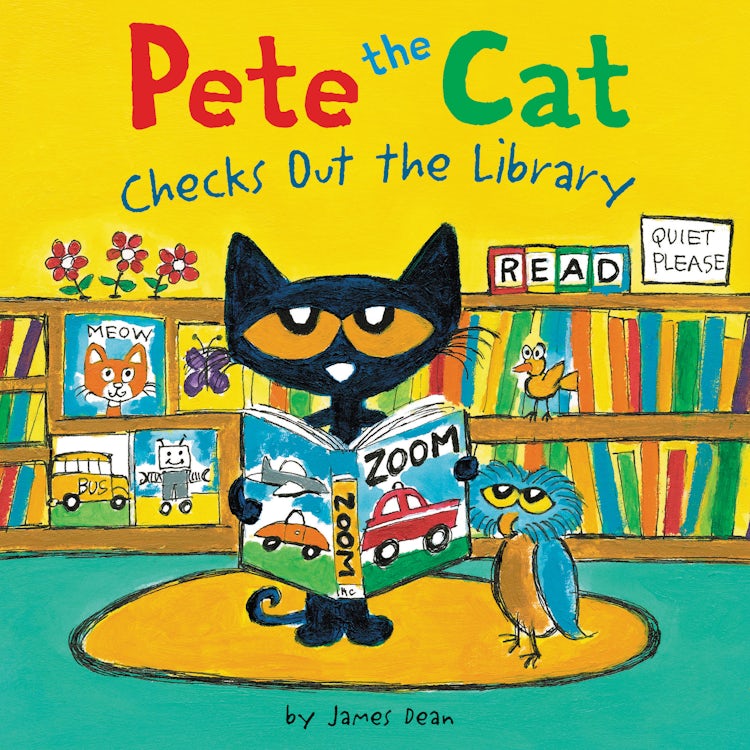 Cover image for Pete the Cat Checks Out the Library, isbn: 9780063021266