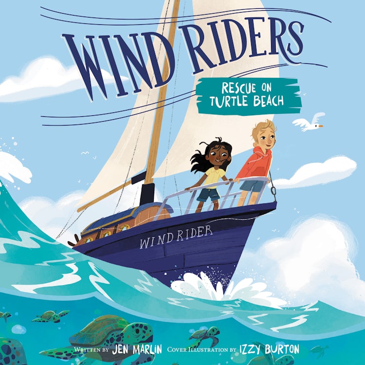 Cover image for Wind Riders #1: Rescue on Turtle Beach, isbn: 9780063029279