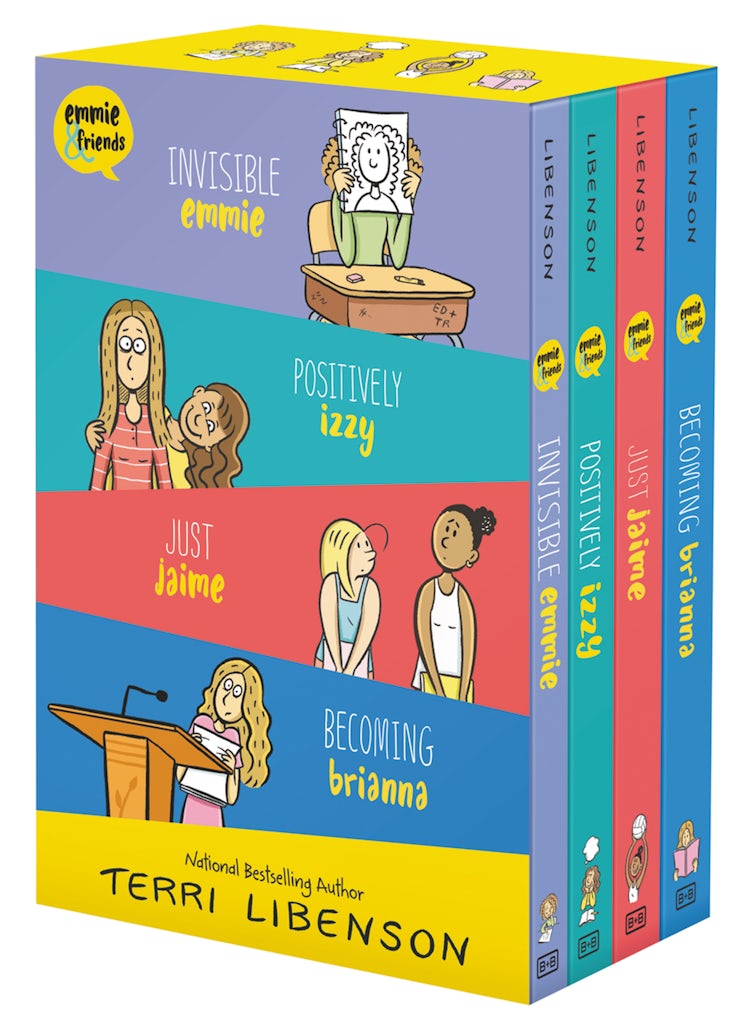 Cover image for Emmie & Friends 4-Book Boxset: Invisible Emmie, Positively Izzy, Just Jaime, Becoming Brianna, isbn: 9780063054547