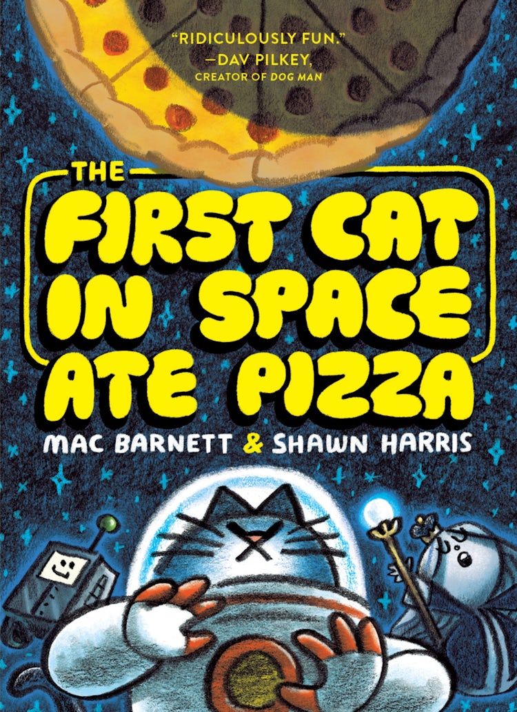Cover image for The First Cat in Space Ate Pizza Graphic Novel, isbn: 9780063084094