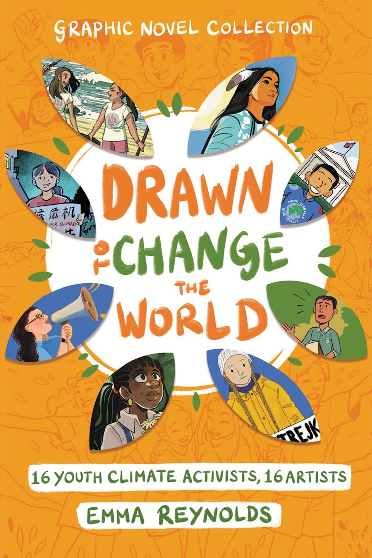 Cover image for Drawn To Change The World: Graphic Novel Collection: 16 Youth Climate Activists, 16 Artists, isbn: 9780063084216