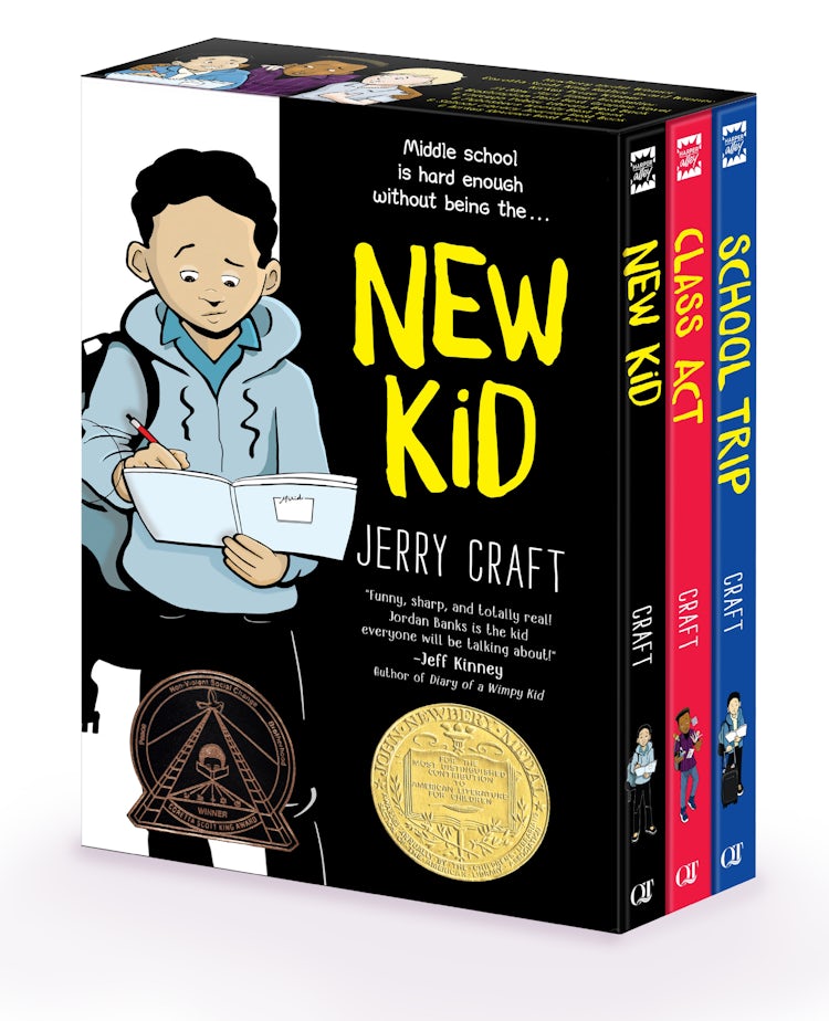 Cover image for New Kid 3-Copy Box Set: New Kid, Class Act, School Trip, isbn: 9780063385818