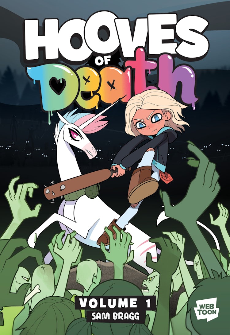 Cover image for Hooves of Death Volume 1: From WEBTOON, My Little Pony meets The Last Kids on Earth in this pulse-pounding graphic novel that blends the fantastical with the apocalyptic, isbn: 9780063448247