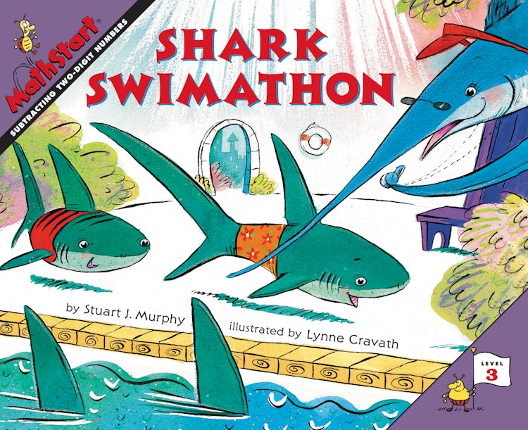 Cover image for Shark Swimathon: Level Three: Subracting Two-Digit Numbers, isbn: 9780064467353