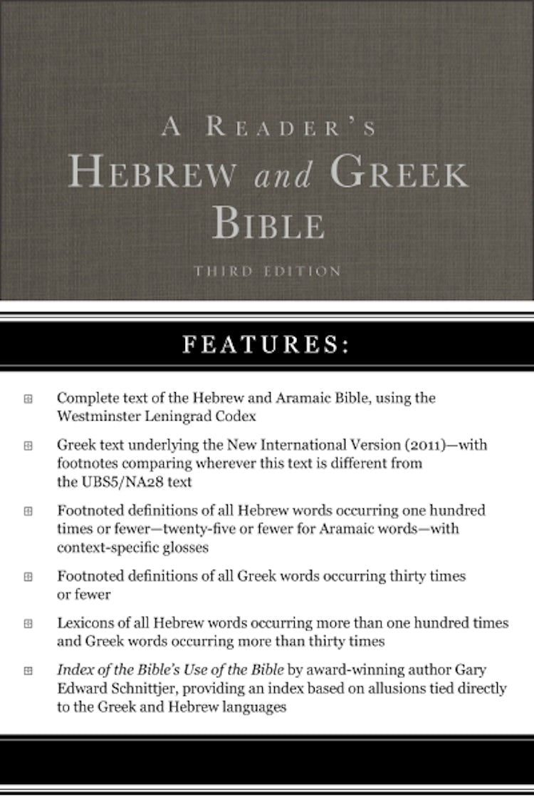 Cover image for A Reader's Hebrew and Greek Bible [Third Edition], isbn: 9780310180463