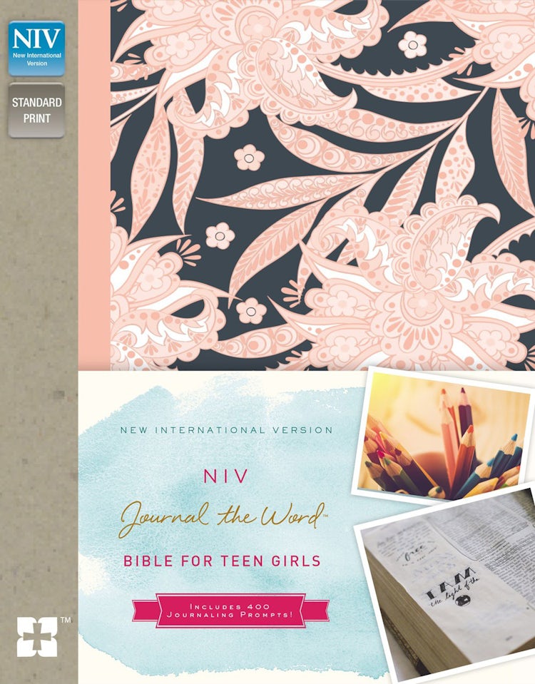 Cover image for NIV, Journal The Word Bible For Teen Girls, Red Letter Edition: Includes Over 450 Journaling Prompts! [Pink Floral], isbn: 9780310447276