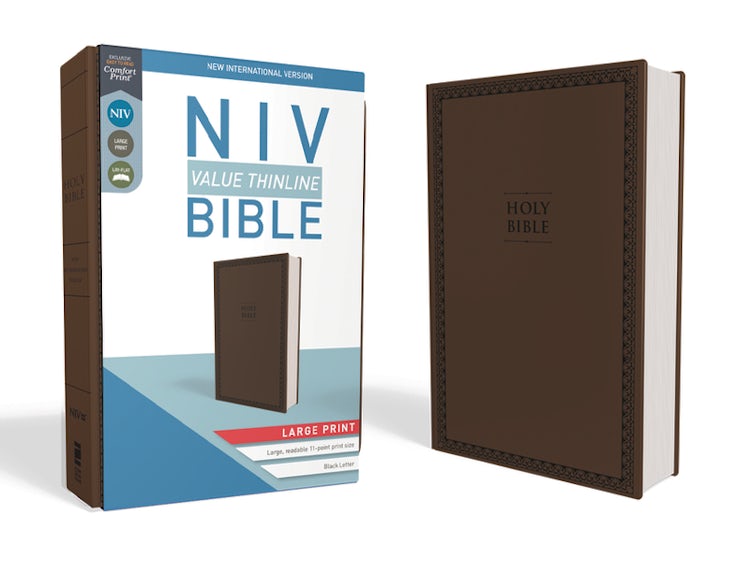 Cover image for NIV Value Thinline Bible [Large Print, Brown], isbn: 9780310448532