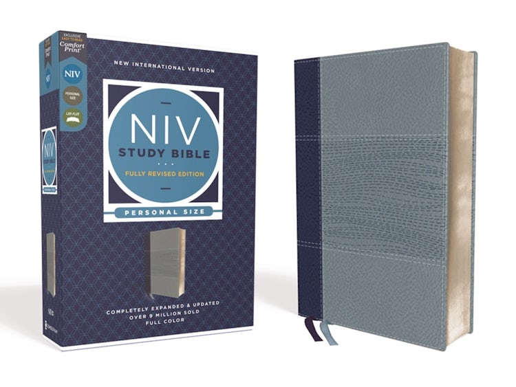 Cover image for NIV Study Bible, Fully Revised Edition, Personal Size, Red Letter, Comfort Print [Navy/Blue], isbn: 9780310449140