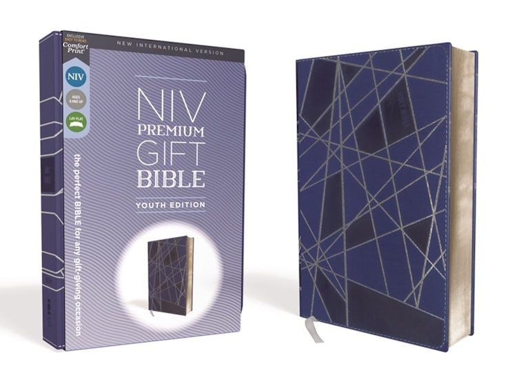 Cover image for NIV Premium Gift Bible Red Letter Edition [Blue], isbn: 9780310454793