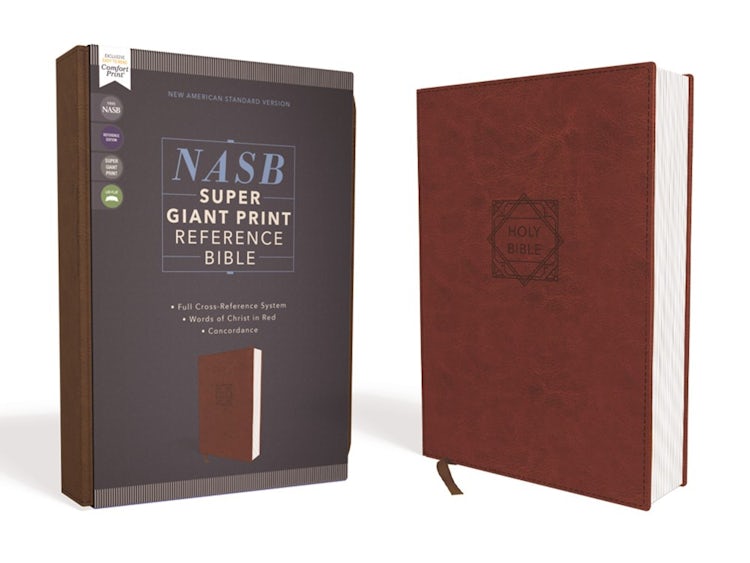 Cover image for NASB Reference Bible Red Letter Edition [Brown, Super Giant Print], isbn: 9780310455080