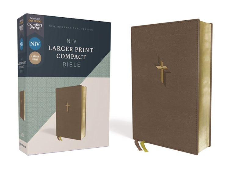 Cover image for NIV Larger Print Compact Bible, Red Letter, Comfort Print [Brown], isbn: 9780310458104