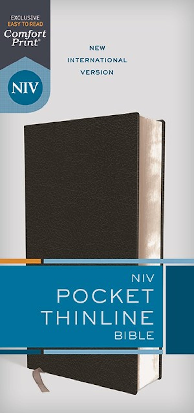 Cover image for NIV Pocket Thinline Bible, Bonded Leather, Red Letter, Comfort Print [Black], isbn: 9780310458166