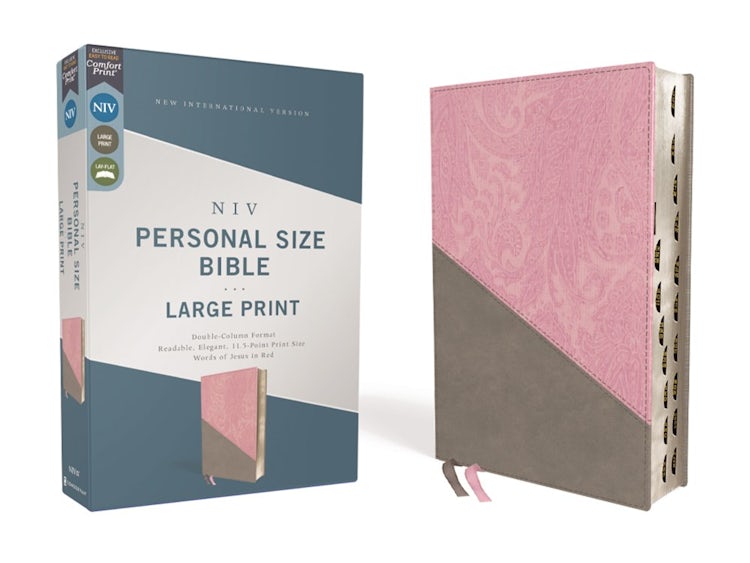 Cover image for NIV Personal Size Bible Red Letter Edition [Large Print, Pink/Gray], isbn: 9780310458838