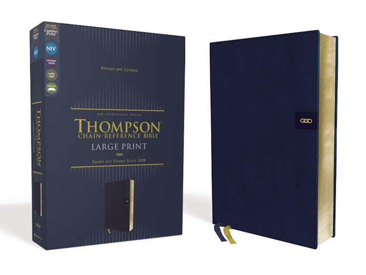 Cover image for NIV Thompson Chain-Reference Bible, Large Print, Red Letter, Comfort Print [Navy], isbn: 9780310459743
