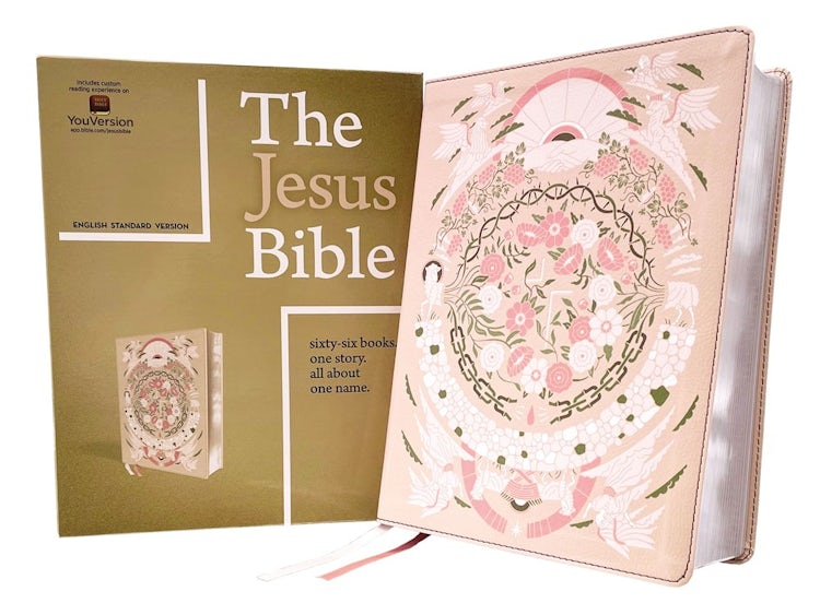 Cover image for The Jesus Bible Artist Edition, ESV [Peach Floral], isbn: 9780310460183