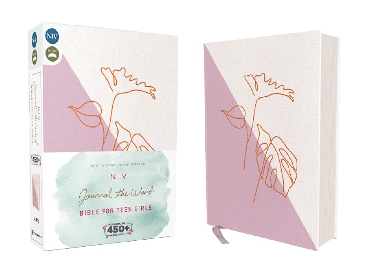 Cover image for NIV, Journal the Word Bible for Teen Girls, Cloth over Board, Lavender/White, Red Letter : Includes Over 450 Journaling Prompts!, isbn: 9780310464457
