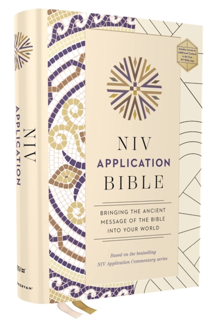 Cover image for NIV Application Bible, Multi Cream, Red Letter, Comfort Print: Bringing the Ancient Message of the Bible into Your World, isbn: 9780310465096