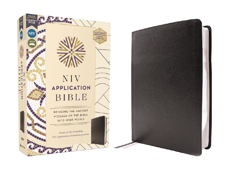Cover image for NIV Application Bible, Black, Red Letter, Comfort Print: Bringing the Ancient Message of the Bible into Your World, isbn: 9780310465102