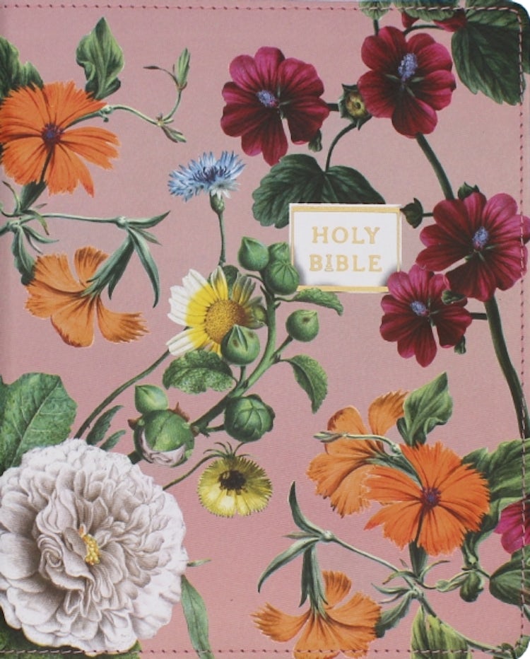 Cover image for NIV, Artisan Collection Bible, Large Print, Blush Floral, Red Letter, Comfort Print, isbn: 9780310465751