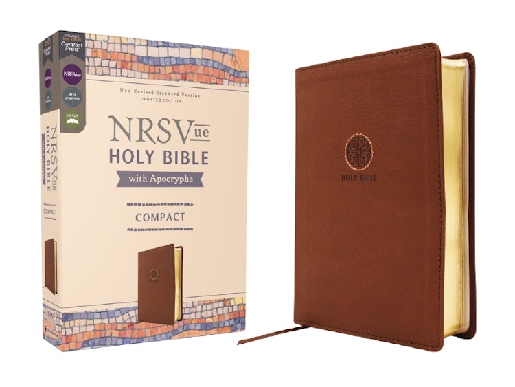 Cover image for NRSVue, Holy Bible with Apocrypha, Compact, Brown, Comfort Print, isbn: 9780310466048