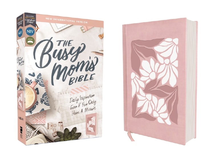 Cover image for NIV, The Busy Mom's Bible [Over Board, Pink, Red Letter, Comfort Print]: Daily Inspiration Even If You Only Have One Minute, isbn: 9780310466079