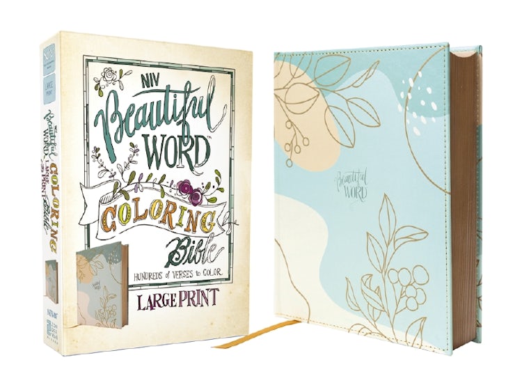 Cover image for NIV, Beautiful Word Coloring Bible, Large Print, Teal  Hundreds of Verses to Color, isbn: 9780310467069