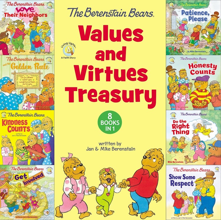 Cover image for The Berenstain Bears Values and Virtues Treasury: 8 Books in 1, isbn: 9780310734956