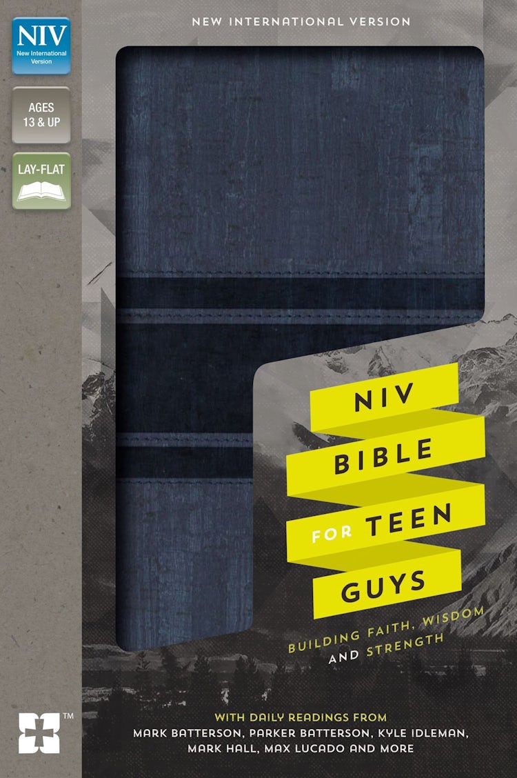 Cover image for NIV Bible For Teen Guys, Imitation Leather, Blue: Building Faith, Wisdom and Strength, isbn: 9780310752981