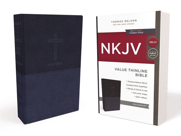 Cover image for NKJV Value Thinline Bible Red Letter Edition [Blue], isbn: 9780718074463