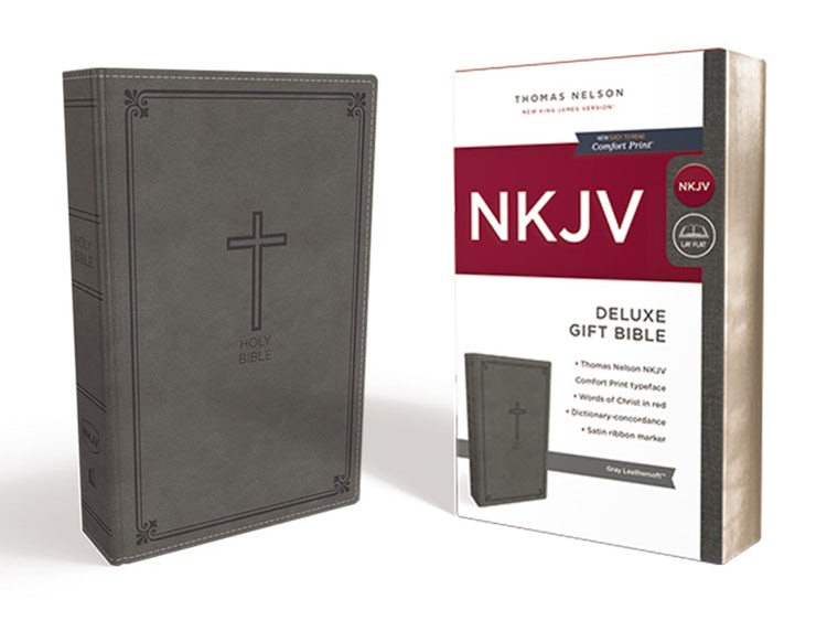 Cover image for NKJV Deluxe Gift Bible Red Letter Edition [Grey], isbn: 9780718075040