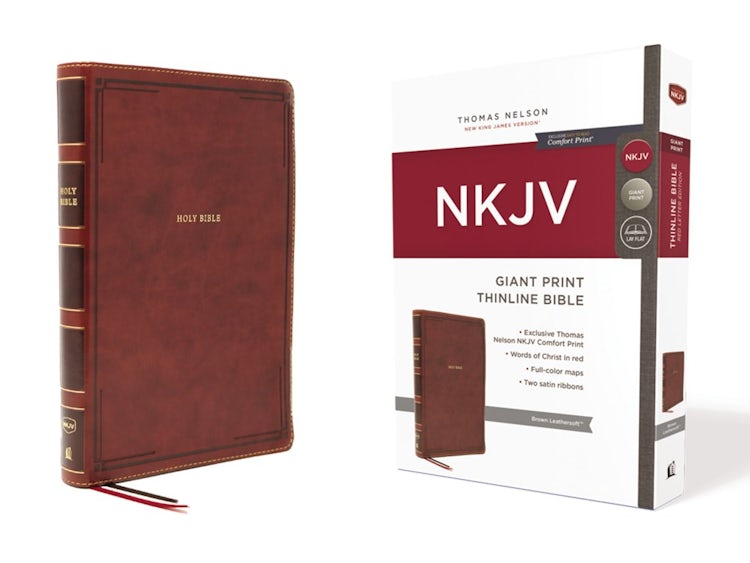 Cover image for NKJV Thinline Bible, Giant Print, Red Letter Edition [Brown], isbn: 9780785231691
