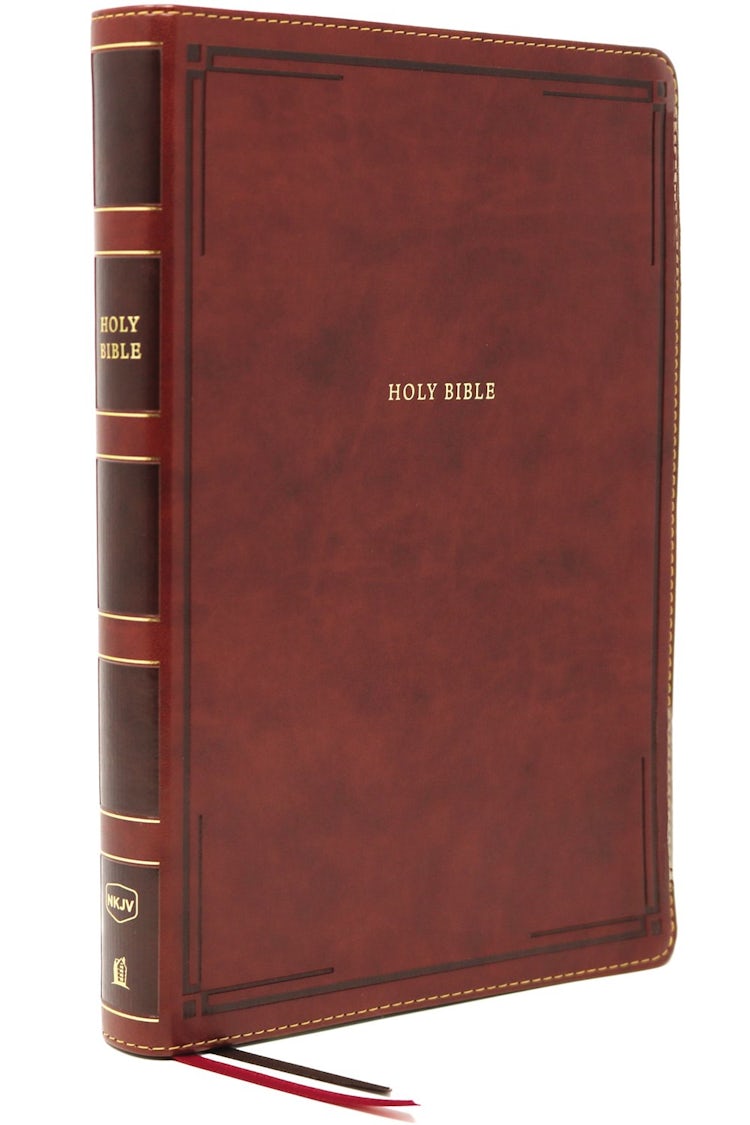 Cover image for NKJV Thinline Bible, Giant Print, Thumb Indexed, Red Letter Edition [Brown], isbn: 9780785231707