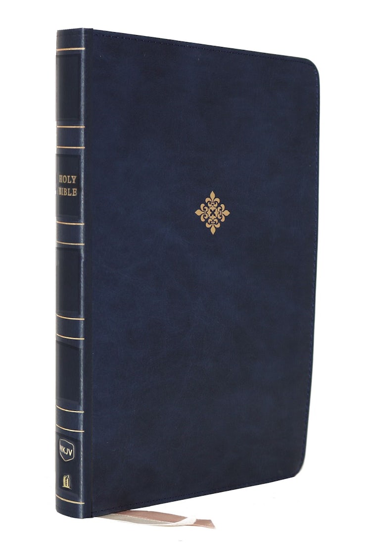 Cover image for NKJV Reference Bible, Center-Column Giant Print, Red Letter Edition, Comfort Print: Holy Bible [Blue], isbn: 9780785238409