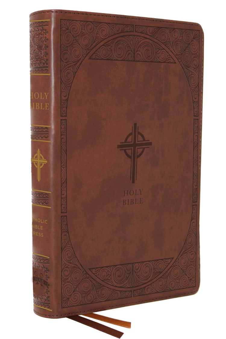 Cover image for NABRE, New American Bible, Revised Edition, Catholic Bible, Large Print Edition, Thumb Indexed, Comfort Print: Holy Bible [Brown], isbn: 9780785249023