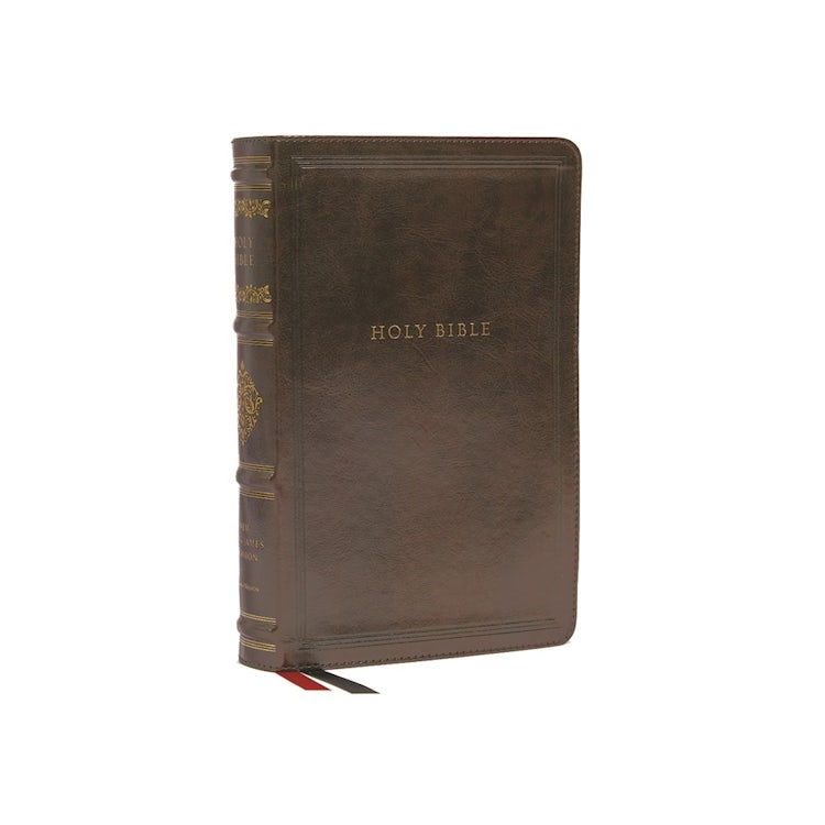 Cover image for NKJV Personal Size Reference Bible, Sovereign Collection, Red Letter, Thumb Indexed, Comfort Print [Brown], isbn: 9780785265054