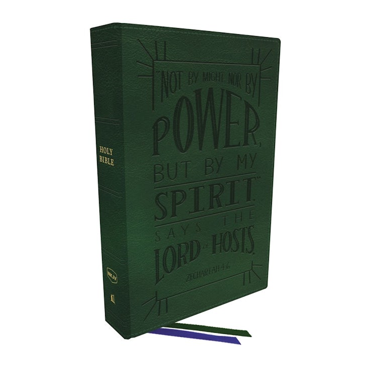Cover image for NKJV Thinline Youth Edition Bible, Verse Art Cover Collection, Red Letter, Comfort Print [Green], isbn: 9780785291510