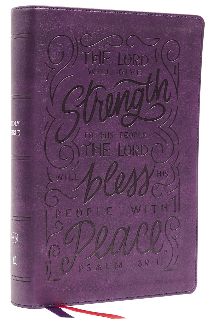 Cover image for NKJV Giant Print Center-Column Reference Bible, Verse Art Cover Collection, Red Letter, Comfort Print [Purple], isbn: 9780785292760