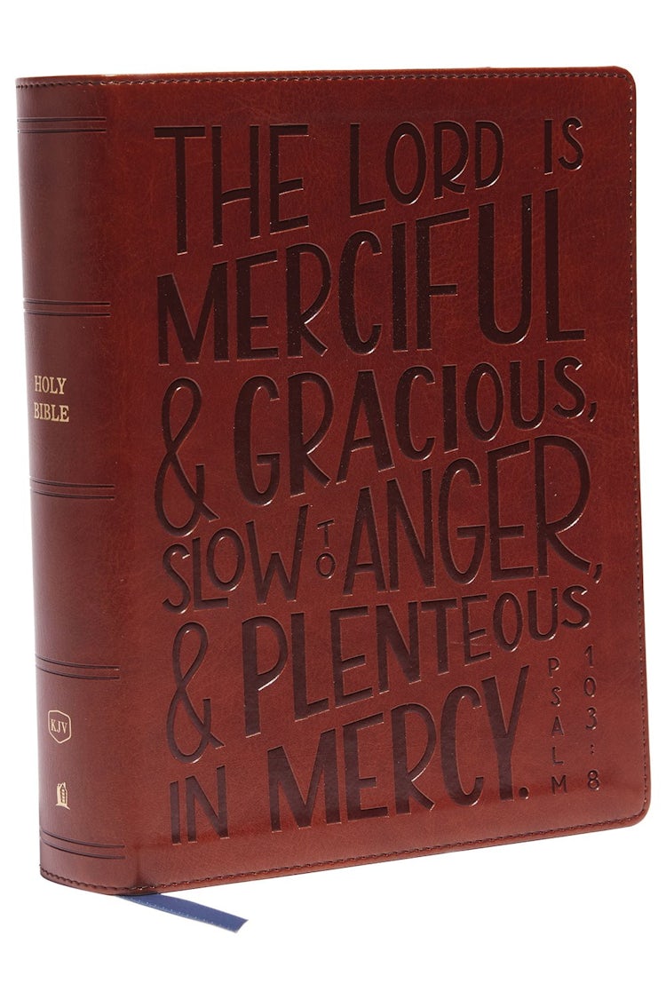 Cover image for KJV, Journal Reference Edition Bible, Verse Art Cover Collection, Leathersoft, Red Letter, Comfort Print: Let Scripture Explain Scripture Reflect On What You Learn [Brown], isbn: 9780785292951