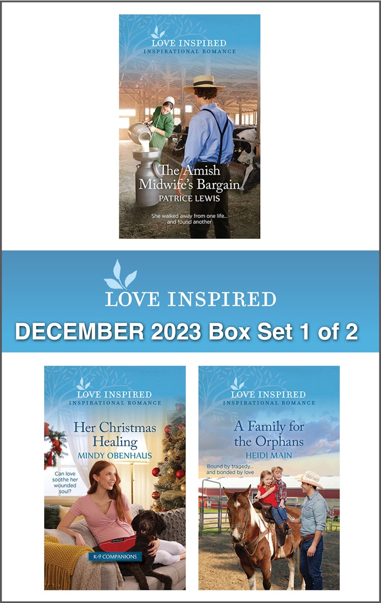 Cover image for Love Inspired December 2023 Box Set - 1 of 2/The Amish Midwife's Bargain/Her Christmas Healing/A Family for the Orphans, isbn: 9781038900197