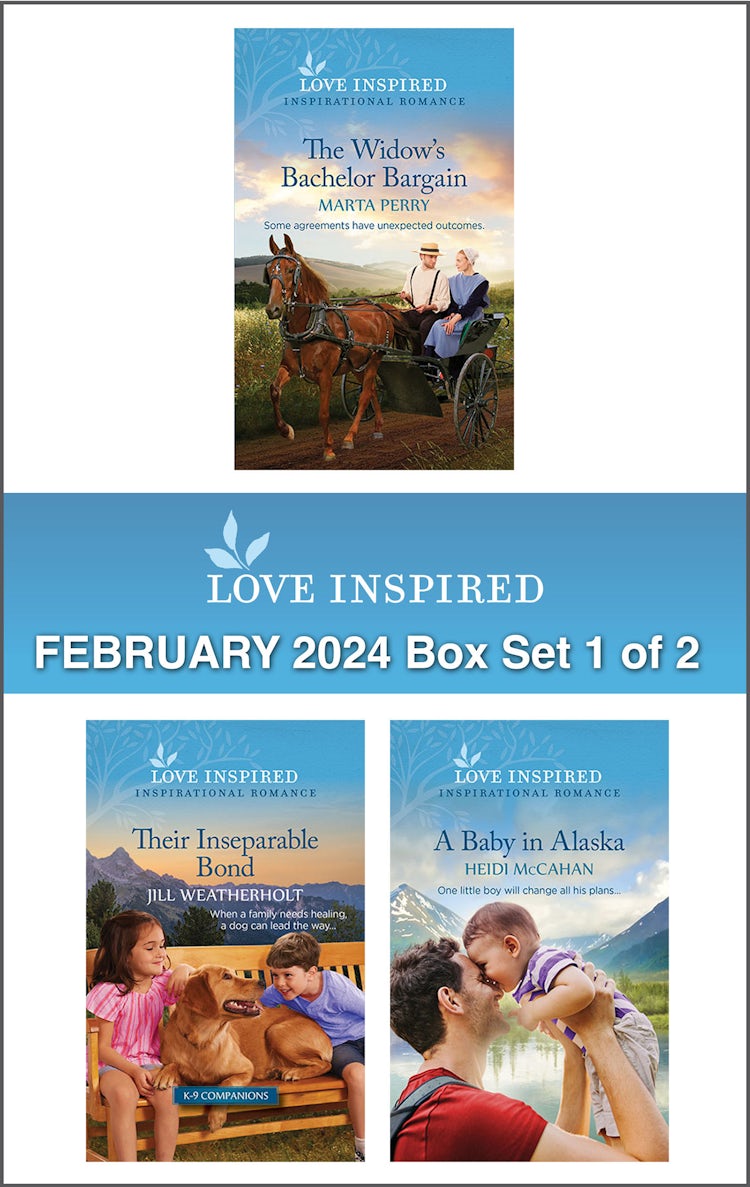 Cover image for Love Inspired February 2024 Box Set - 1 of 2/The Widow's Bachelor Bargain/Their Inseparable Bond/A Baby In Alaska, isbn: 9781038903242