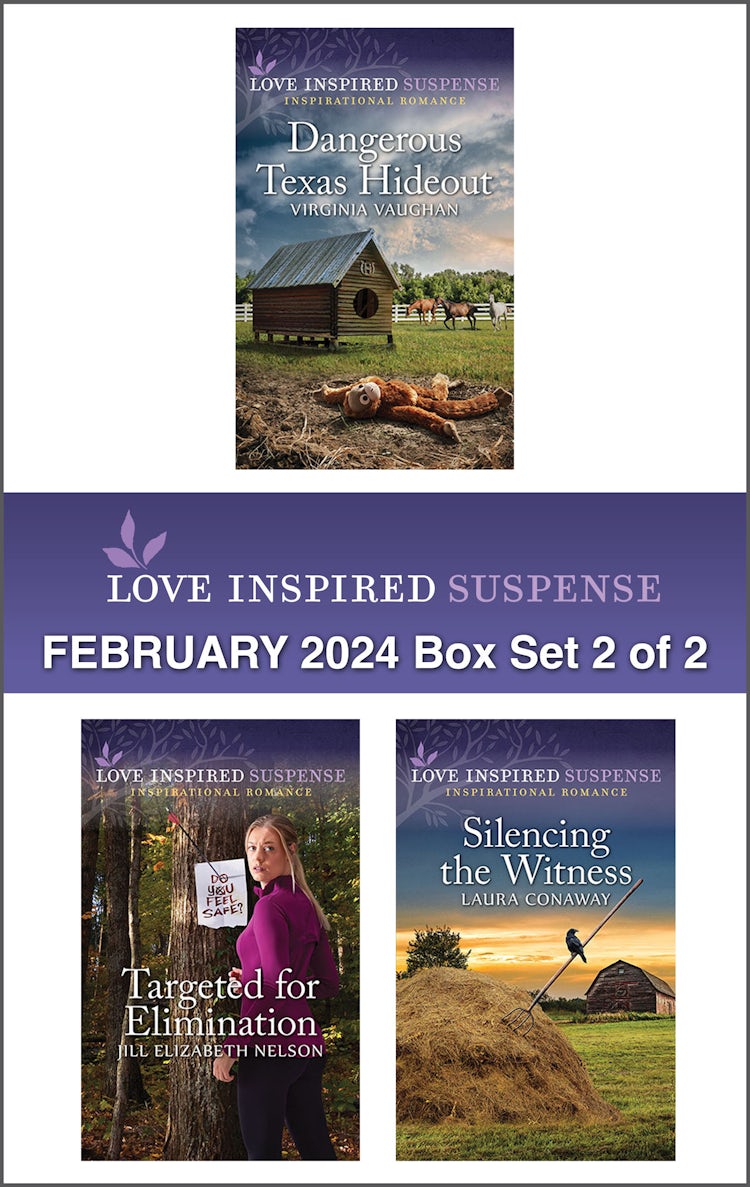 Cover image for Love Inspired Suspense February 2024 Box Set - 2 of 2/Dangerous Texas Hideout/Targeted For Elimination/Silencing The Witness, isbn: 9781038903419