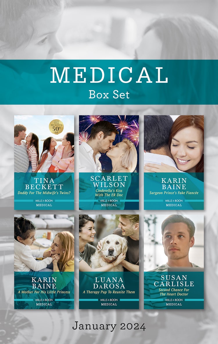 Cover image for Medical Box Set Jan 2024/A Daddy For The Midwife's Twins?/Cinderella's Kiss With The ER Doc/Surgeon Prince's Fake Fiancée/A Mother For His Little Princess/A Therapy Pup To Reunite Them/Second Chance F, isbn: 9781038904584
