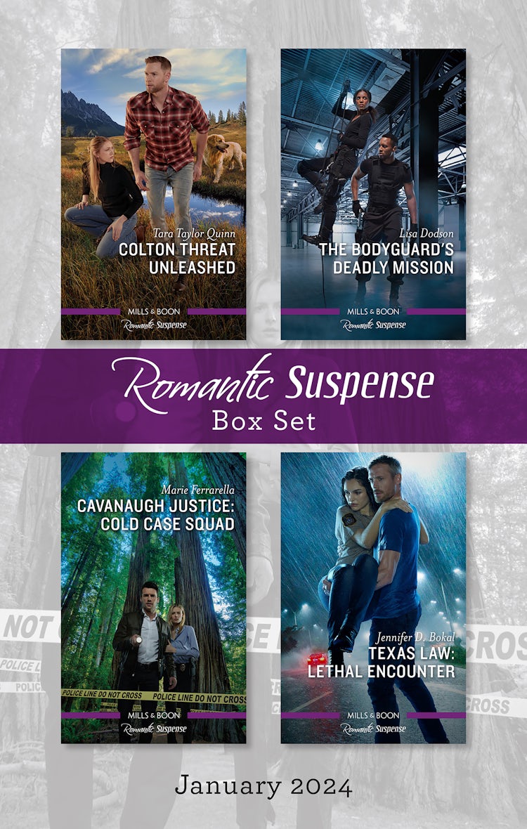 Cover image for Suspense Box Set Jan 2024/Colton Threat Unleashed/The Bodyguard's Deadly Mission/Cavanaugh Justice: Cold Case Squad/Texas Law: Lethal Encounter, isbn: 9781038904751